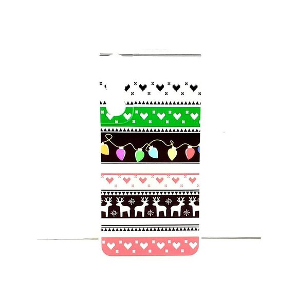 Galaxy S22 Christmas Sweater Pattern Deer Lights Hearts Phone Case - Picture 1 of 2